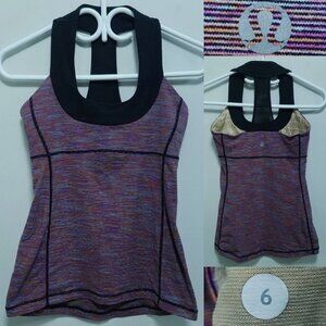 Lululemon Scoop Neck Tank 6 Small Wee Are From Space Black Top Multi March